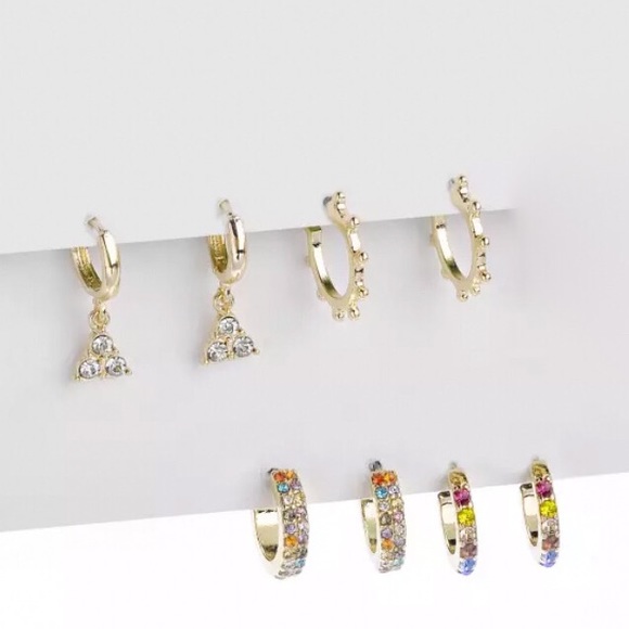 Jewelry - Mini Crystal Hoop Set of 4